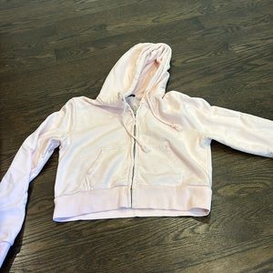 brandy melville light pink zipper hoodie